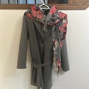 Gray trench coat, size XL + GIFT